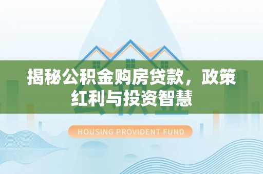 阿拉尔揭秘公积金购房贷款，政策红利与投资智慧